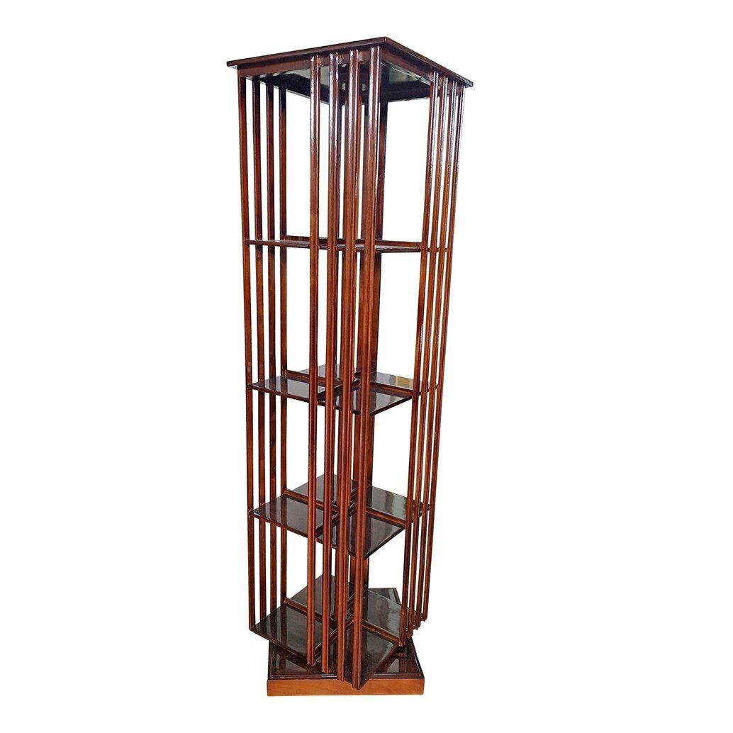 Quadrangular Revolving Bookcase In Walnut, 1980s photo furniture