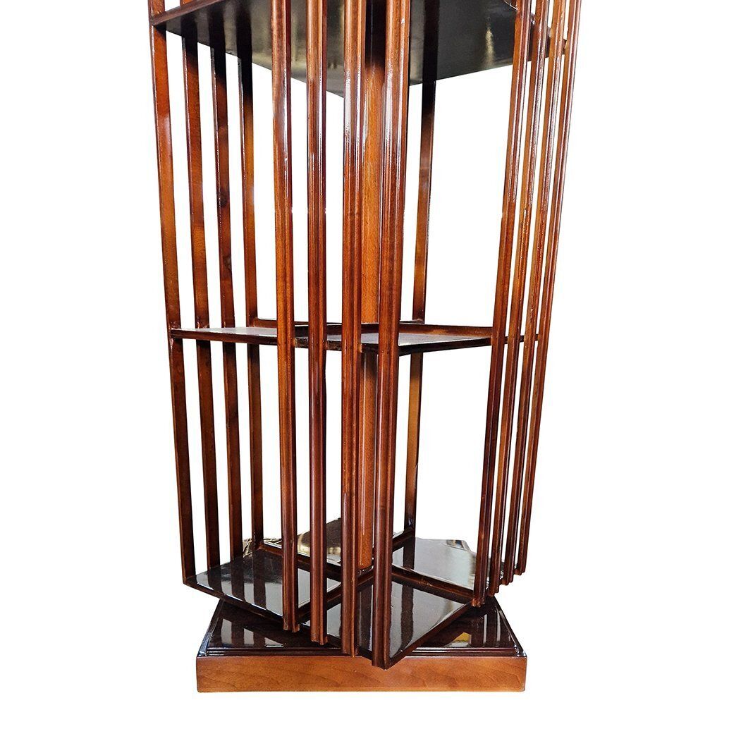 Quadrangular Revolving Bookcase In Walnut, 1980s photo Furniture