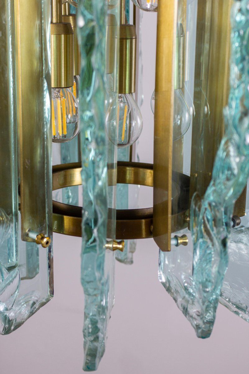 photo furniture Cut Glass Chandelier From Fontana Arte, 1960s