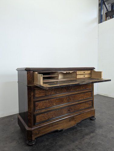 Elm Burl And Rosewood Secretary Chest Of Drawers photo 341.0