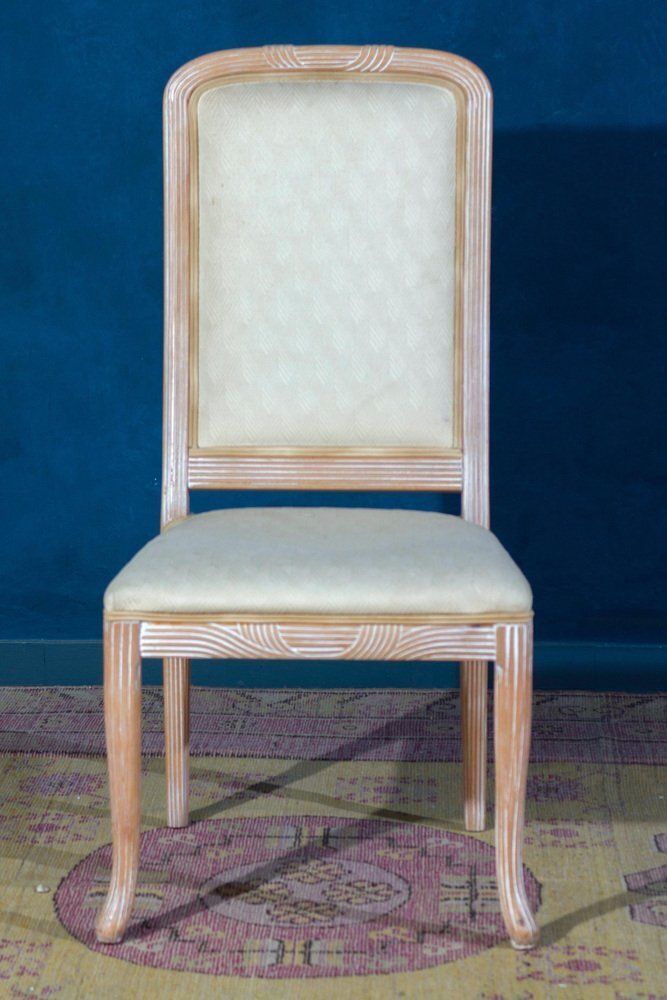 Italian White Decapé Wood Chairs, 1970s, Set Of 8 photo furniture
