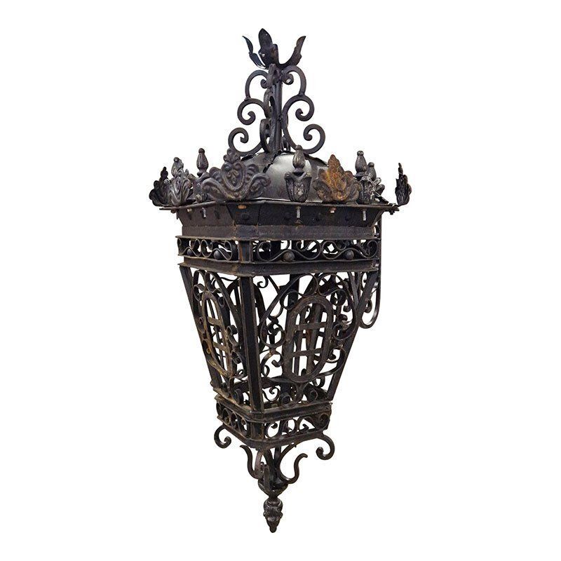 Iron Lanterns, Set Of 2 photo for sale