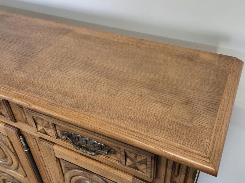 High Sideboard In Carved Oak From Dlg ​​Dudouyt photo vinterior