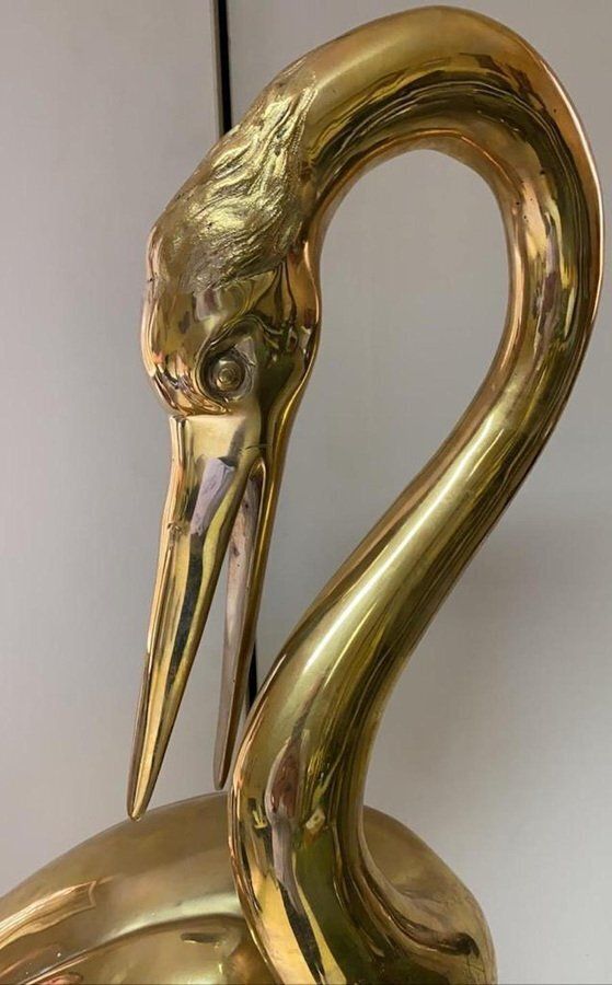 Large Gilt Bronze Sculptures Of Herons, Set Of 2 photo furniture
