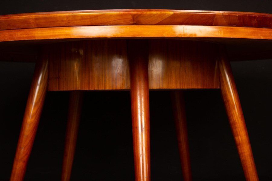 photo furniture Mid Century Blue Top Dining Or Center Table In The Style Of Gio Ponti