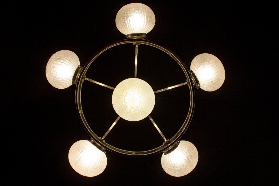 Mid Century Chrome & Murano Glass Chandelier Attributed To Gino Sarfatti, 1960s photo vintage