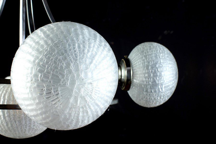 5495.0 Mid Century Chrome & Murano Glass Chandelier Attributed To Gino Sarfatti, 1960s photo