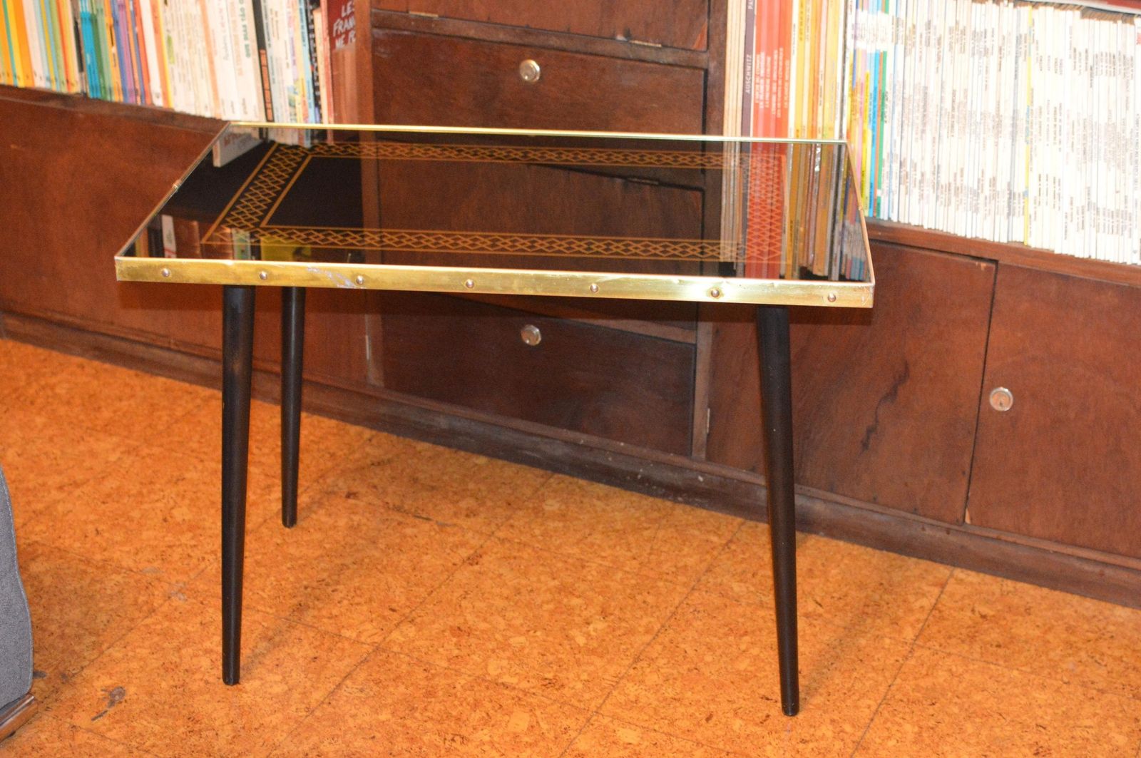 Vintage 50s Mid Century Nordic Modernist Rockabilly  Glass  Desk Table photo 332.0