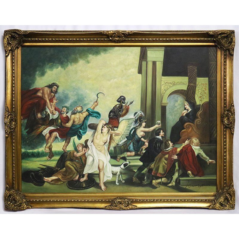 Nobles And Mythology, 1800s, Oil On Canvas, Framed