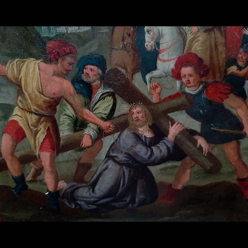 Frans Francken III, Climb To Calvary, 1600s, Oil Painting, Framed photo 3918.0