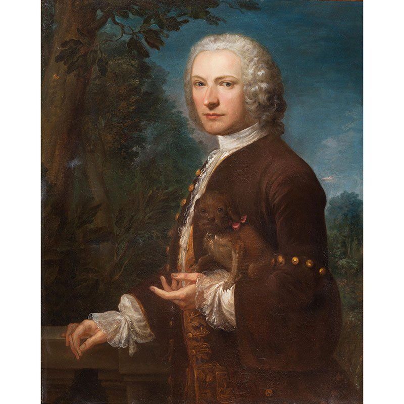Joshua Reynolds, Portrait Of A Gentleman With Dog, 1700s, Oil On Canvas photo 28361.0