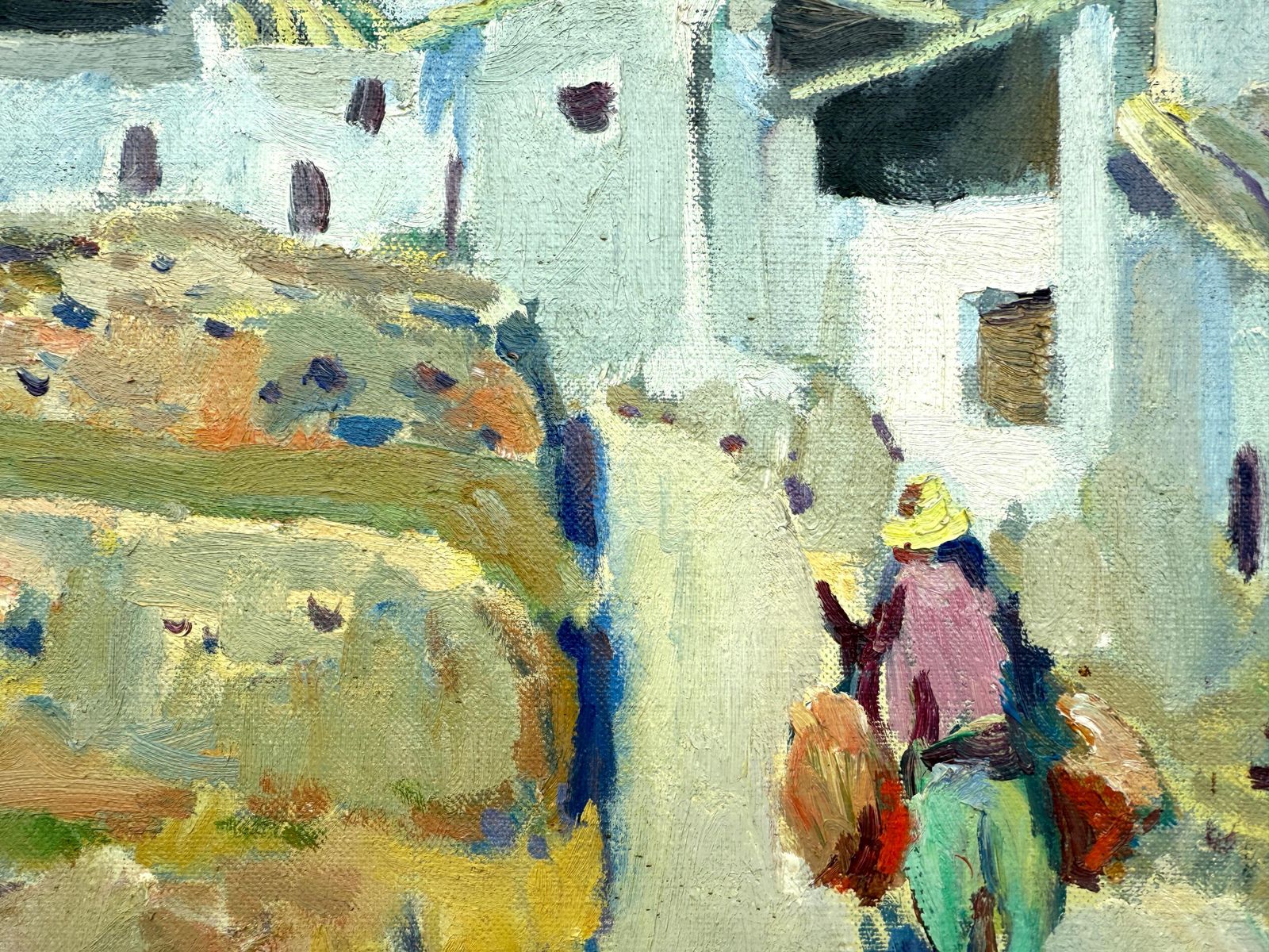Ramon Sanvisens Marfull – Spaans Dorp, Olieverf Op Doek, Spanje, Mediterraan Landschap, Ca. 1960 photo Kunst