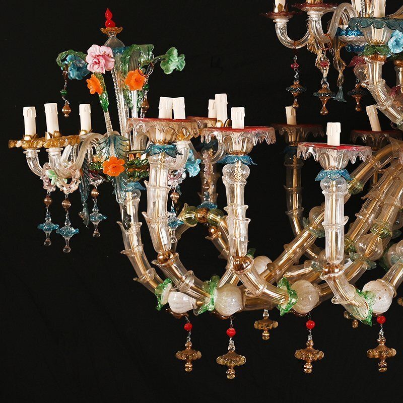 Rezzonico Murano Glass Chandelier Boat Model, 1960s photo Lighting