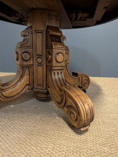 Walnut Pedestal Table With Extensions photo for sale