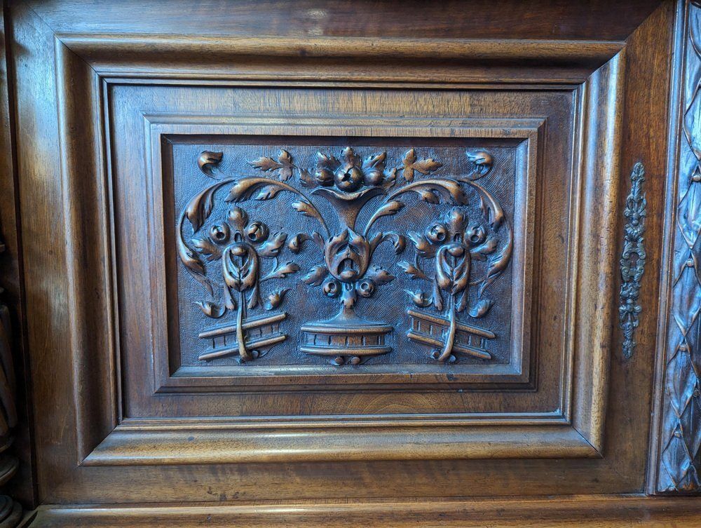 Large Renaissance Buffet In Walnut, Set Of 2 photo 6696.0