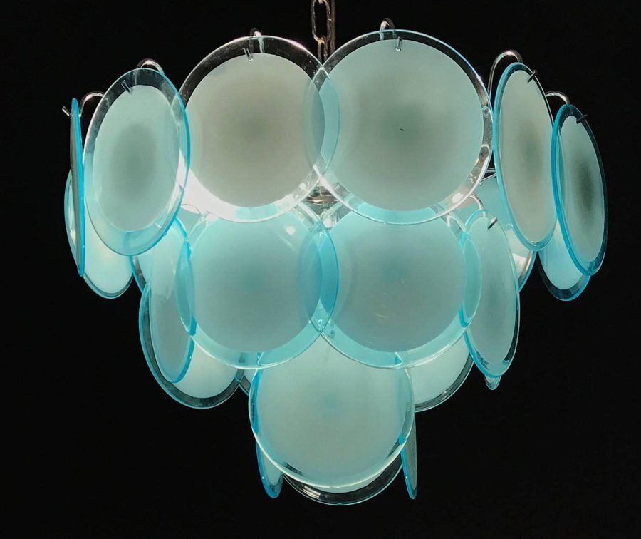 photo furniture Disc Murano Chandelier From Vistosi, 1970s, Set Of 2