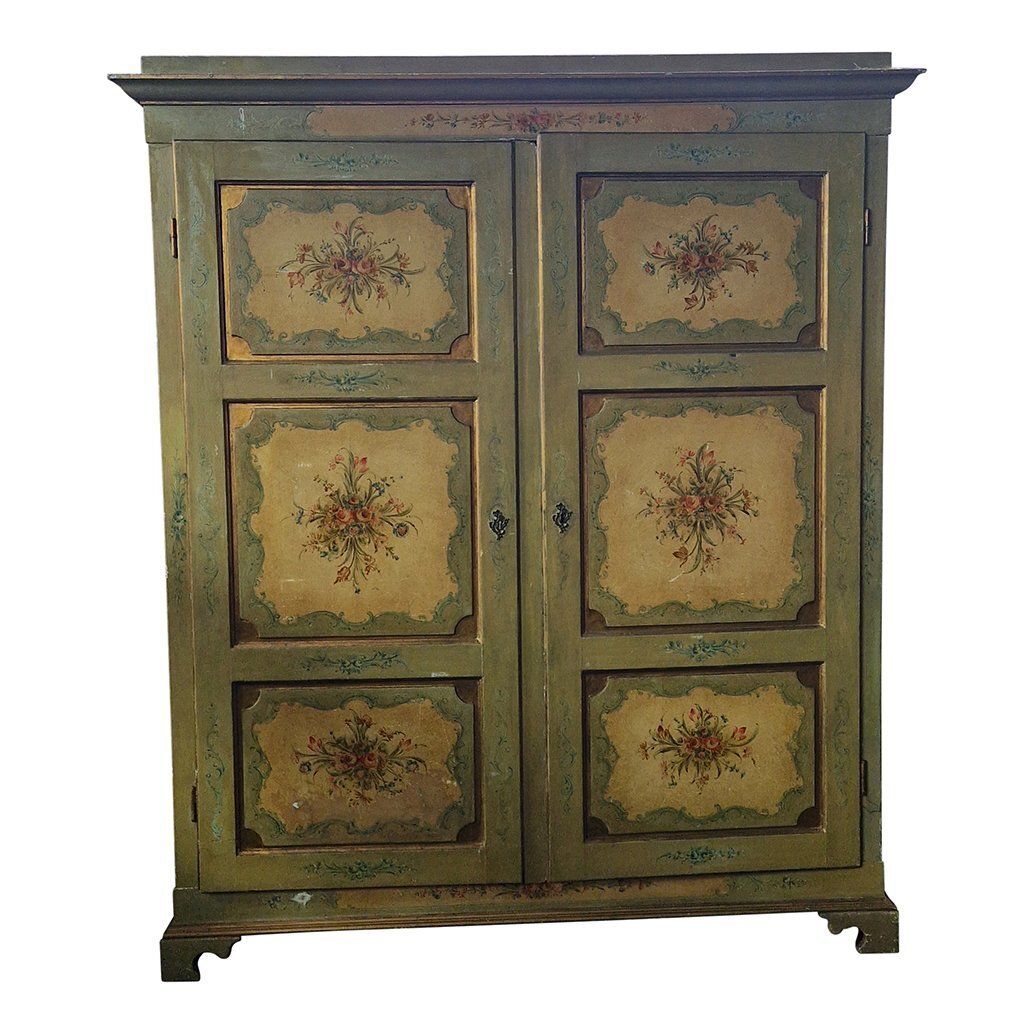 Vintage Tyrolean Lacquered Two Door Wardrobe, 1980s