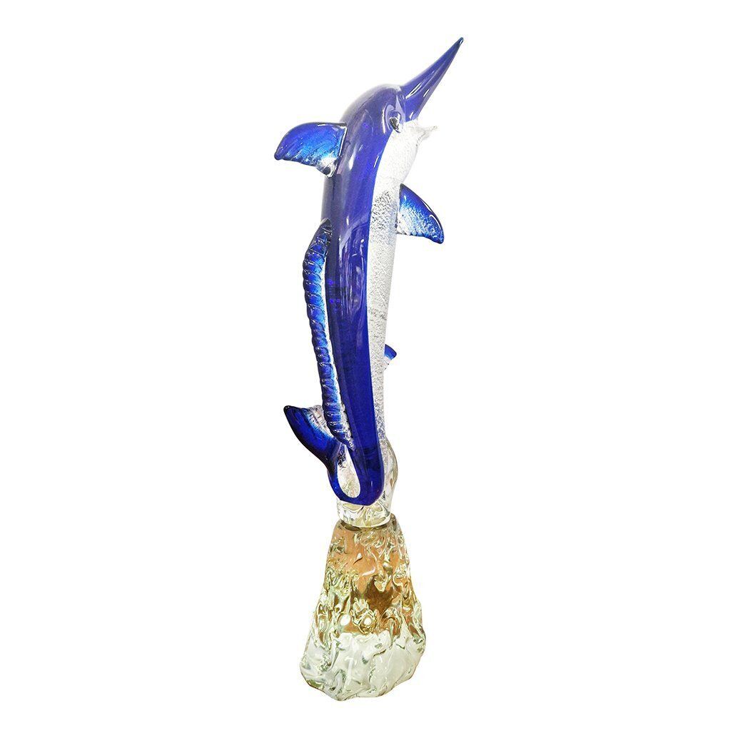 Murano Glass Sculpture Of Swordfish On Base By Alessandro Barbaro, 1980s