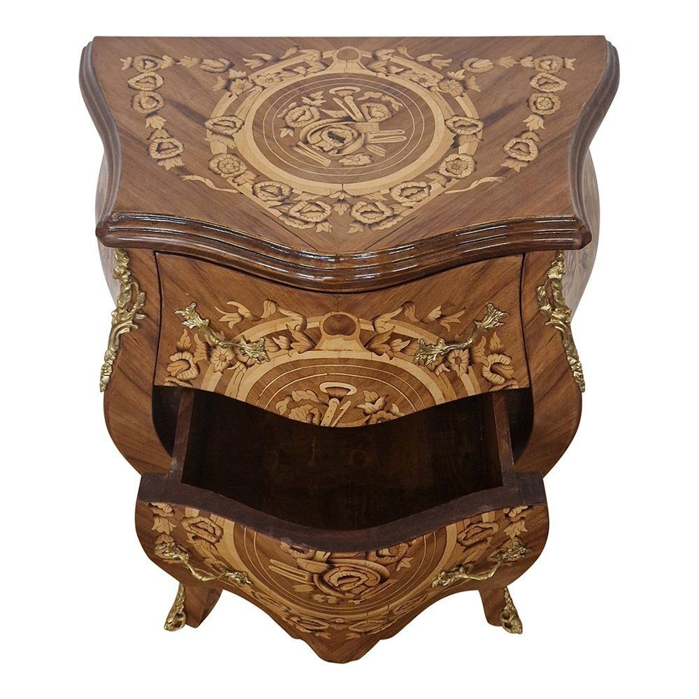 Louis XV Style Bedside Table With Two Drawers, France, 1890s photo vinterior