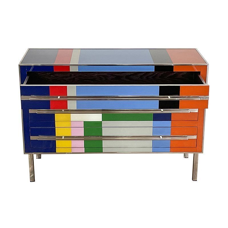 Dresser With 3 Glass Drawers, 1980s photo furniture