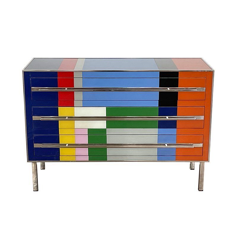 photo for sale Dresser With 3 Glass Drawers, 1980s