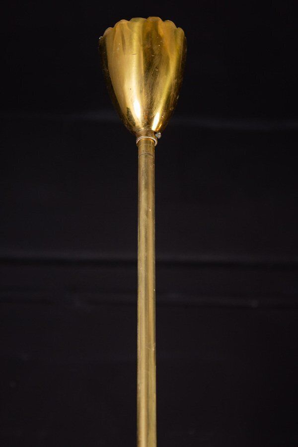 Round Crystal And Brass Chandelier By Max Ingrand For Fontana Arte, 1940s photo vinterior