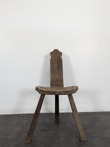 Brutalist Wooden Tripod Chair photo furniture