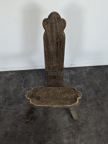 Brutalist Wooden Tripod Chair photo Furniture