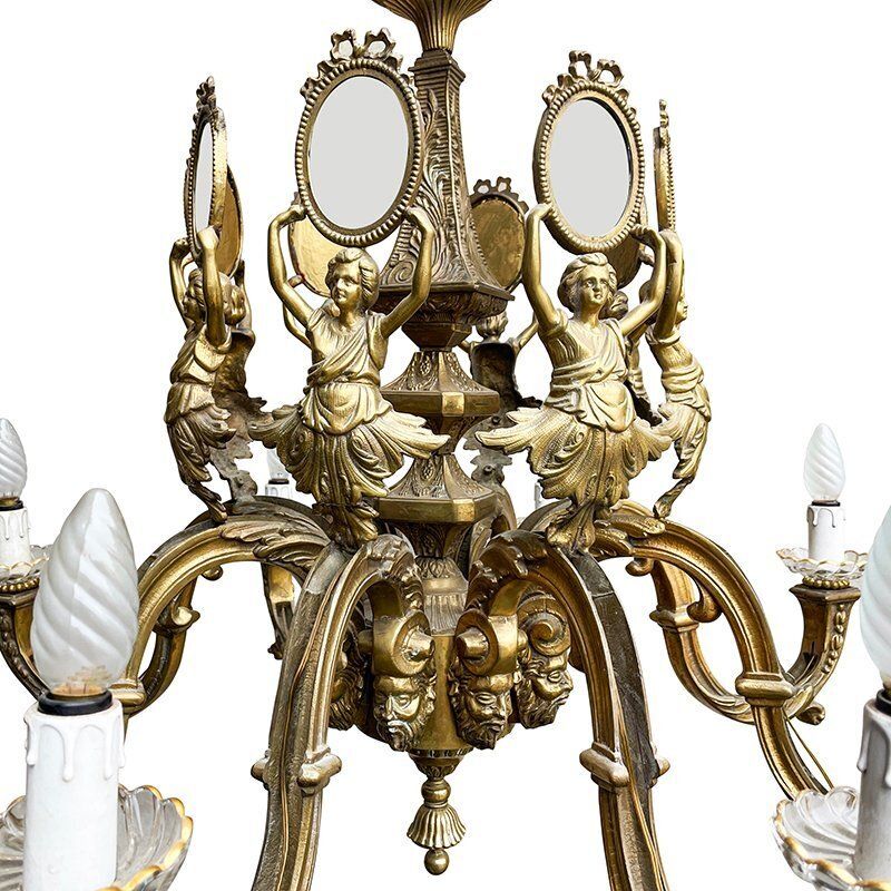 photo furniture First Half Of The 20th Century Golden Bronze Chandelier
