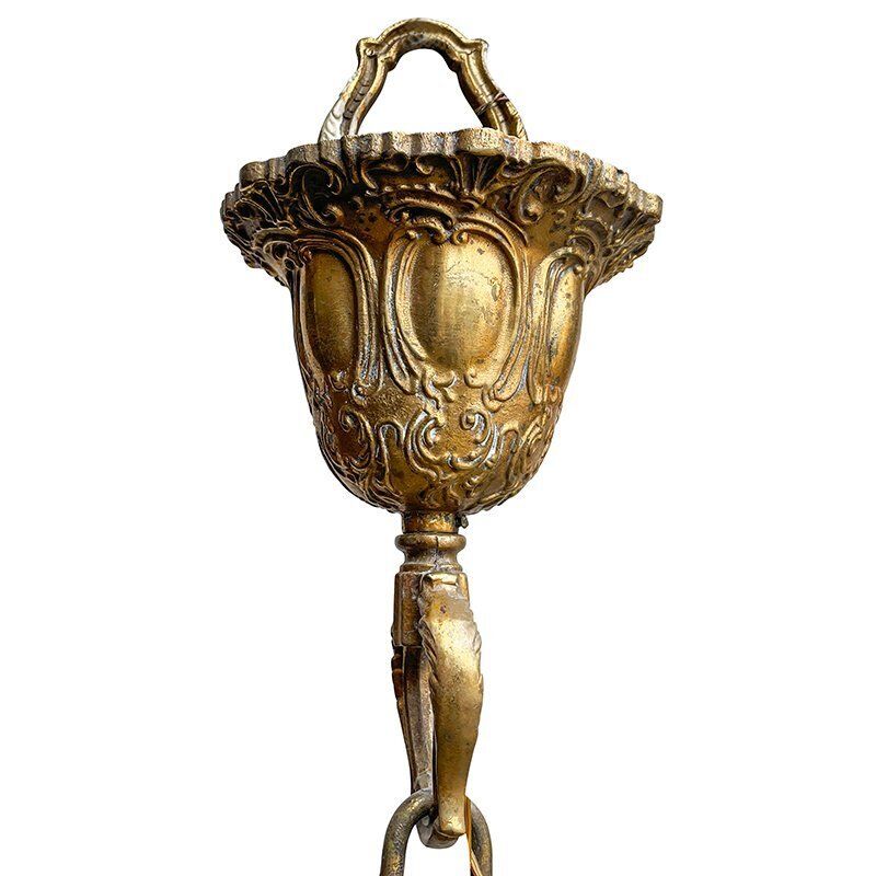 photo vinterior First Half Of The 20th Century Golden Bronze Chandelier