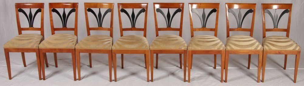 Biedermeier Chairs In Cherrywood, 1920, Set Of 8 photo buy
