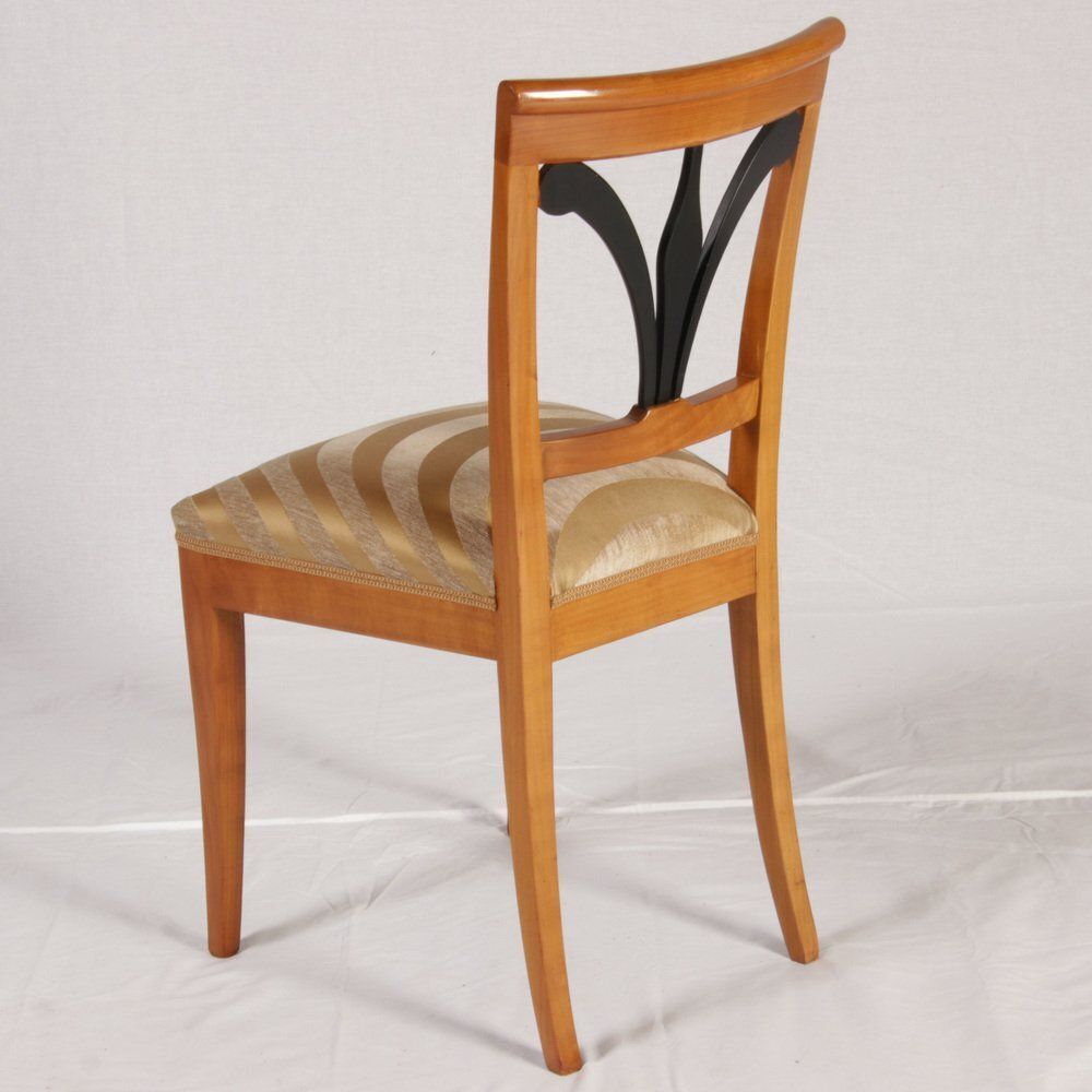 photo vinterior Biedermeier Chairs In Cherrywood, 1920, Set Of 8