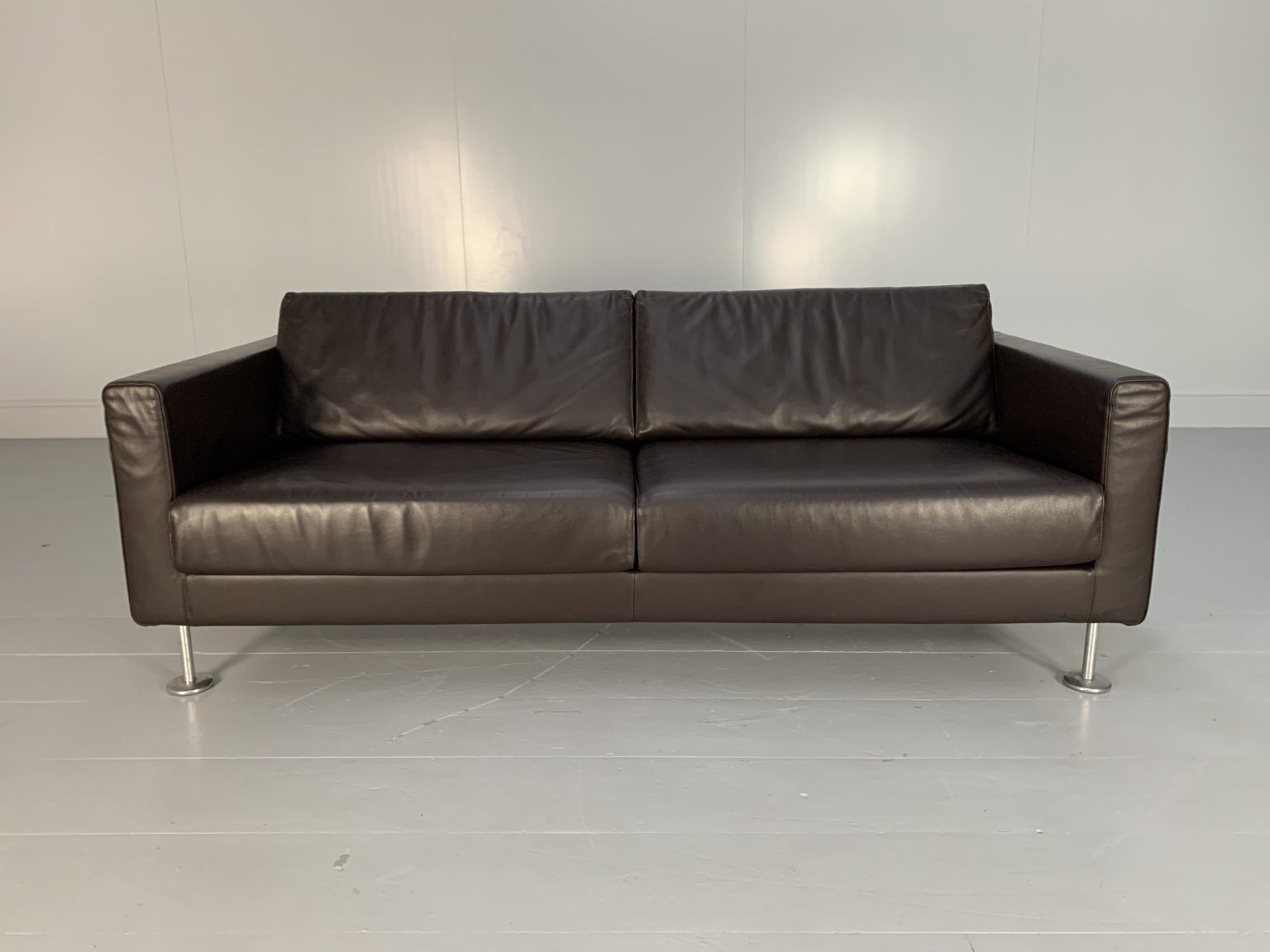 Vitra “Park” 2 Sofa & Armchair Suite – In Dark Brown Leather photo furniture