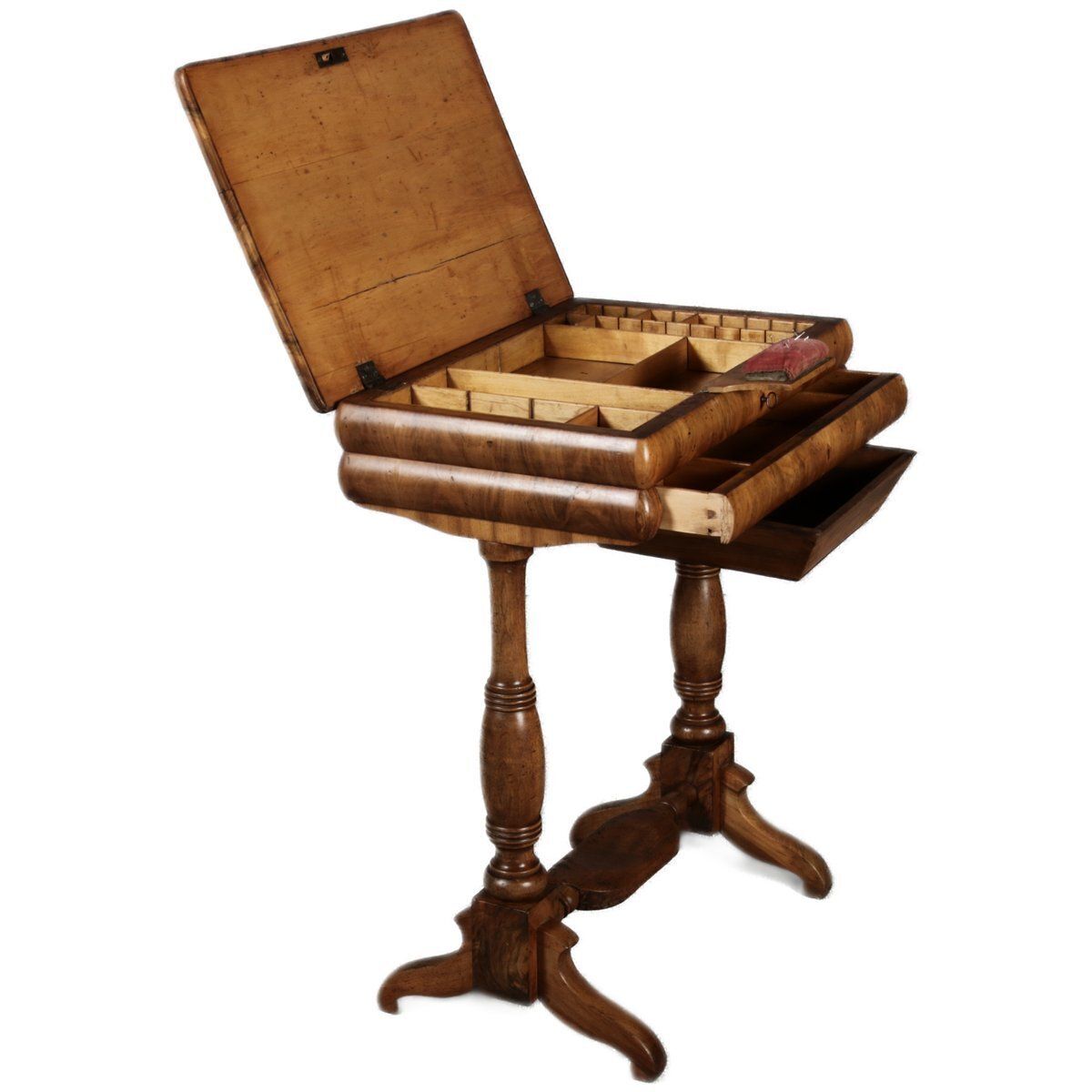 Antique Biedermeier Side Table In Walnut, 1830 photo for sale