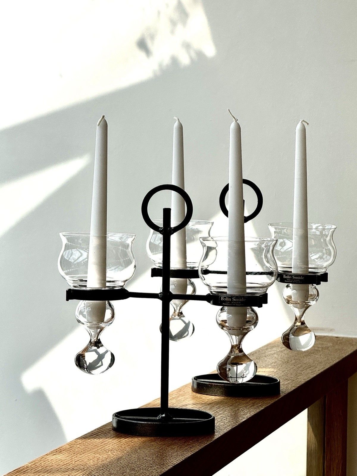 A Pair Of Vintage Scandinavian Candelabras Bolin Smide Sweden Bertil Vallien photo for sale