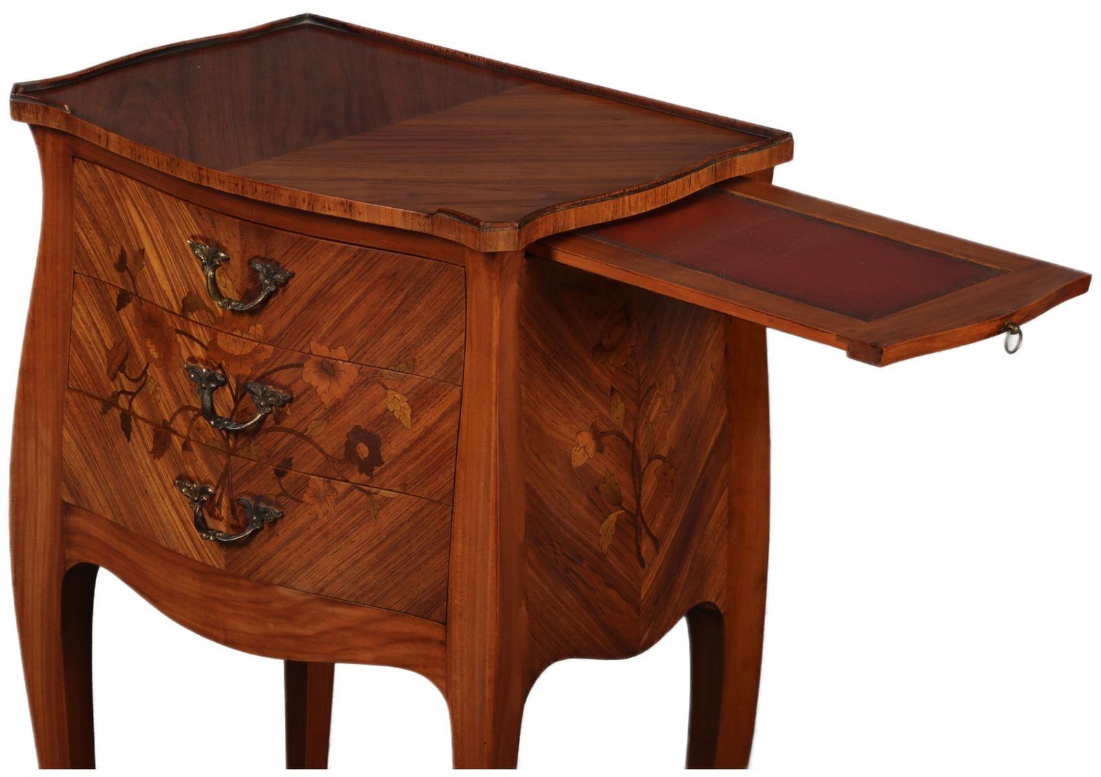 photo buy Antique Louis XV Style Bedside Tables With Floral Inlays, 1915, Set Of 2