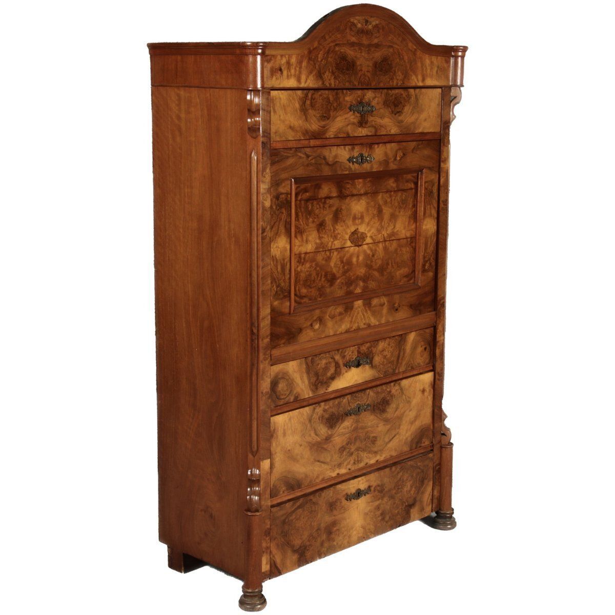 Antique Louis Phillipe Secretary In Walnut, 1860 photo furniture