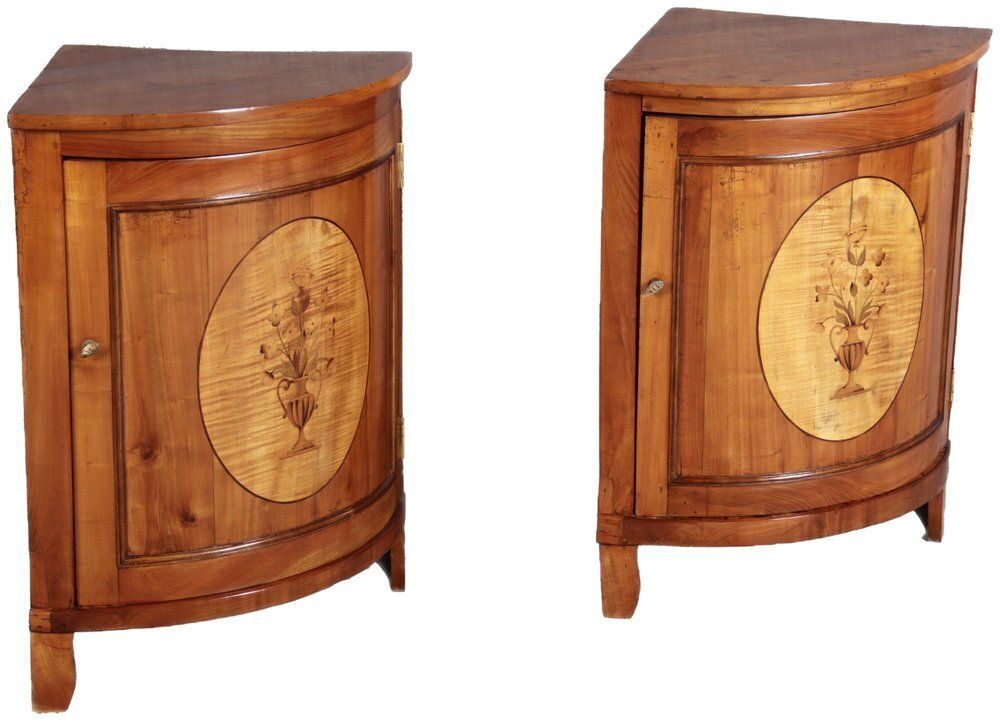 Small Antique Corner Cabinets In Cherry, 1800s, Set Of 2 photo furniture