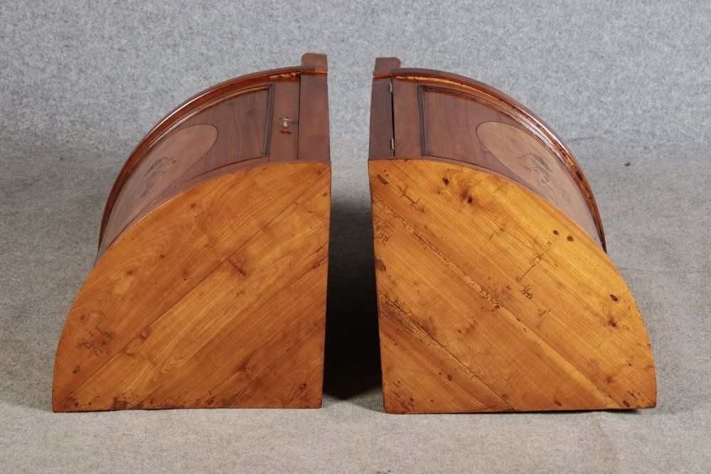 Furniture Small Antique Corner Cabinets In Cherry, 1800s, Set Of 2 photo