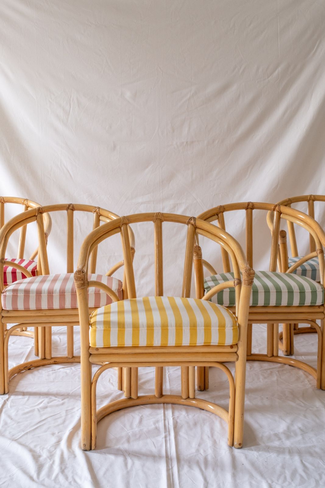 Set Of 2 Original Angraves Cane Dining Chairs (Mustard Or Green Available)