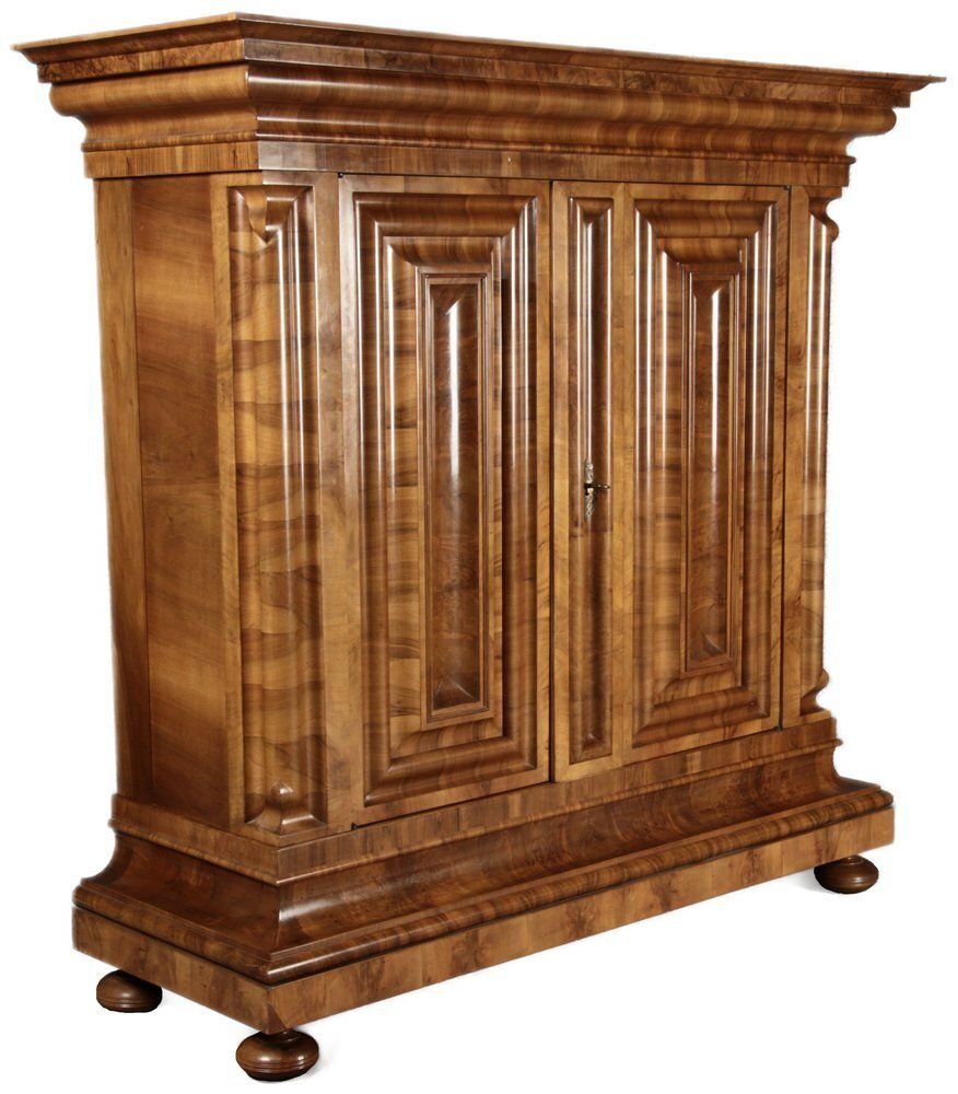 Antique Baroque Wet Wave Cabinet In Walnut, 18th Century photo furniture