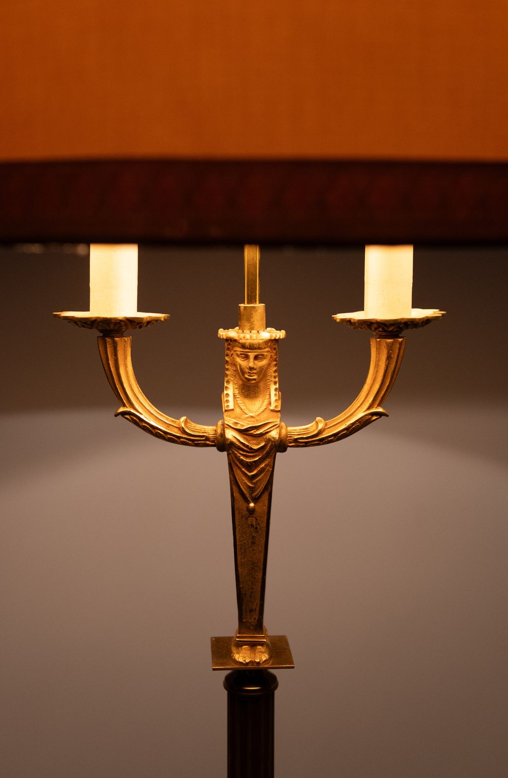Gilded Bronze Empire Floor Lamp France 1950s photo furniture