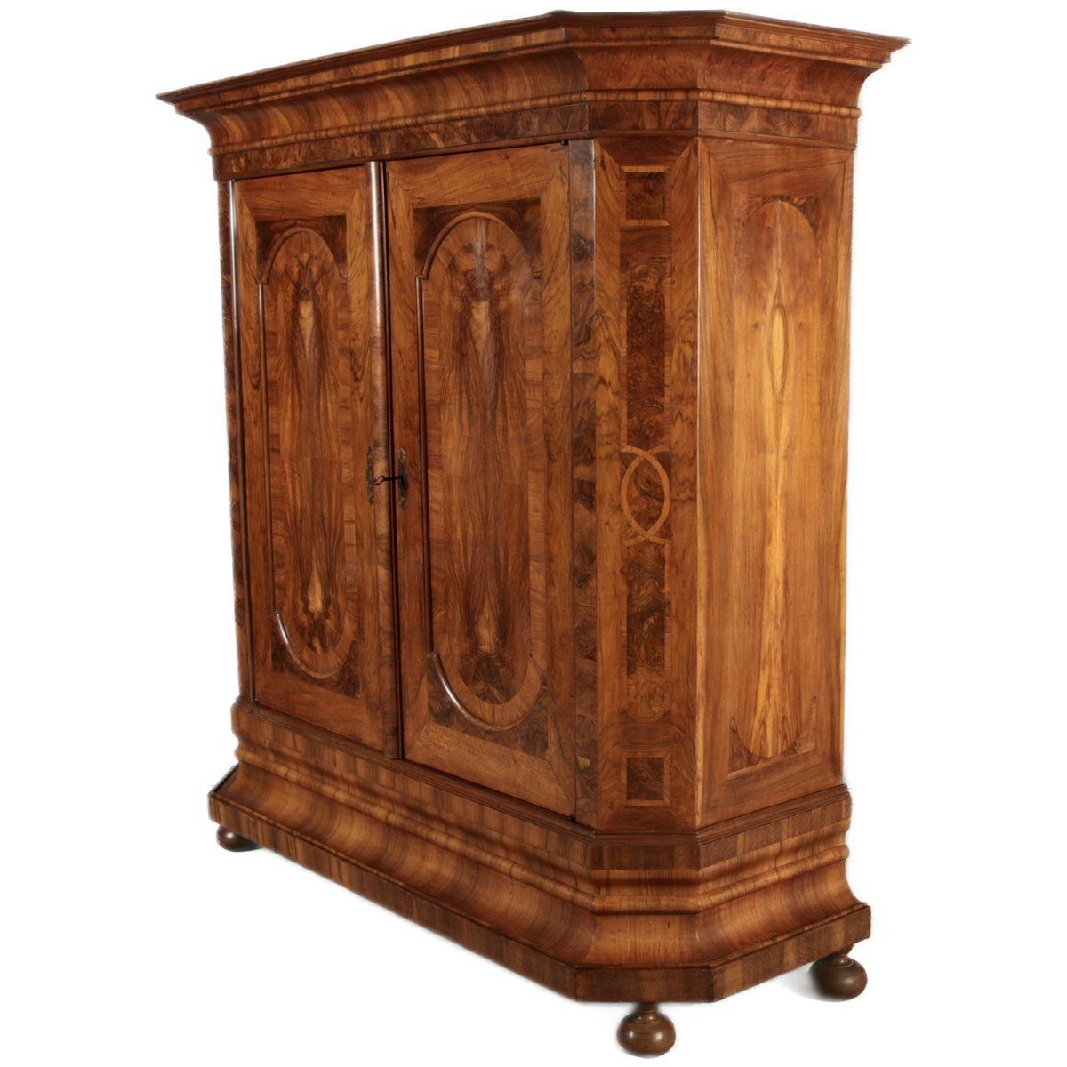 18th Century Baroque Walnut Wood Cabinet, 1740s photo for sale
