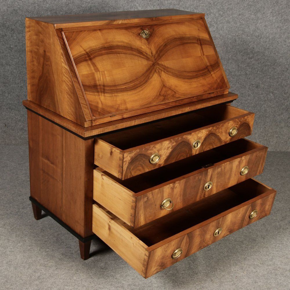 photo vinterior Biedermeier Secretary In Walnut, 1820s