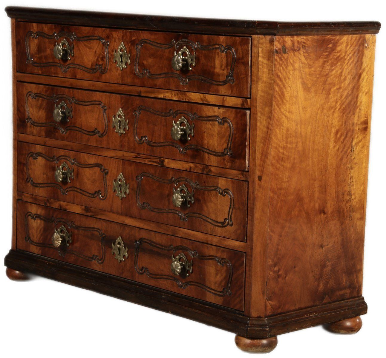 18th Century Baroque Chest Of Drawers In Walnut, 1750s photo for sale