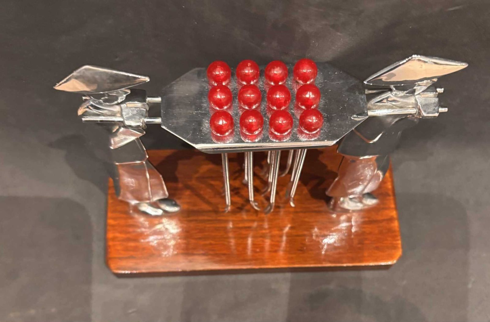 Woonaccessoires Vintage Jaren 1930 Franse Zeldzame Cocktailprikkers Set, Chroom En Bakeliet Barware photo