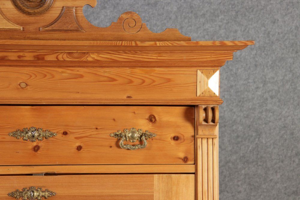 photo furniture Antique Secretaire In Softwood, 1880