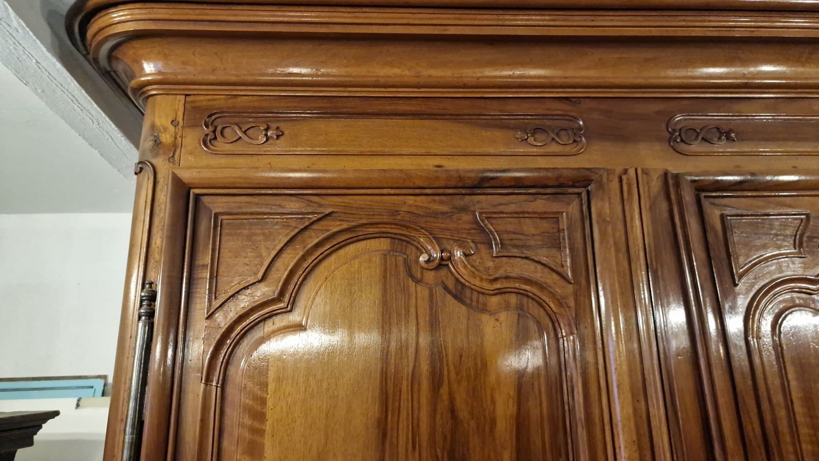 photo for sale Antique French Baroque Cabinet In Walnut, 1750