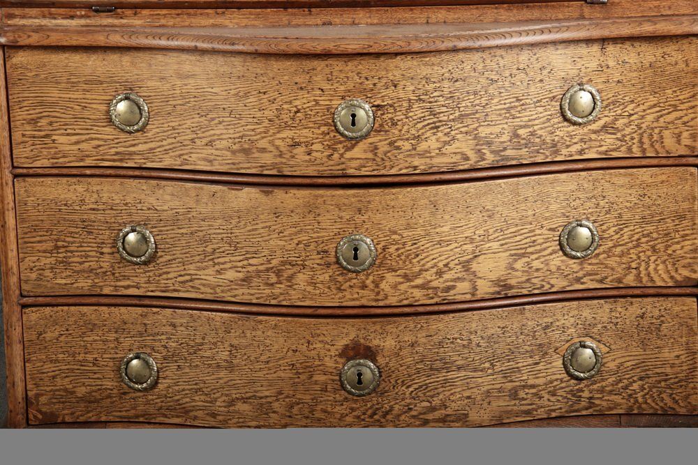 Antique Baroque Secretary In Oak, 1740 photo vintage