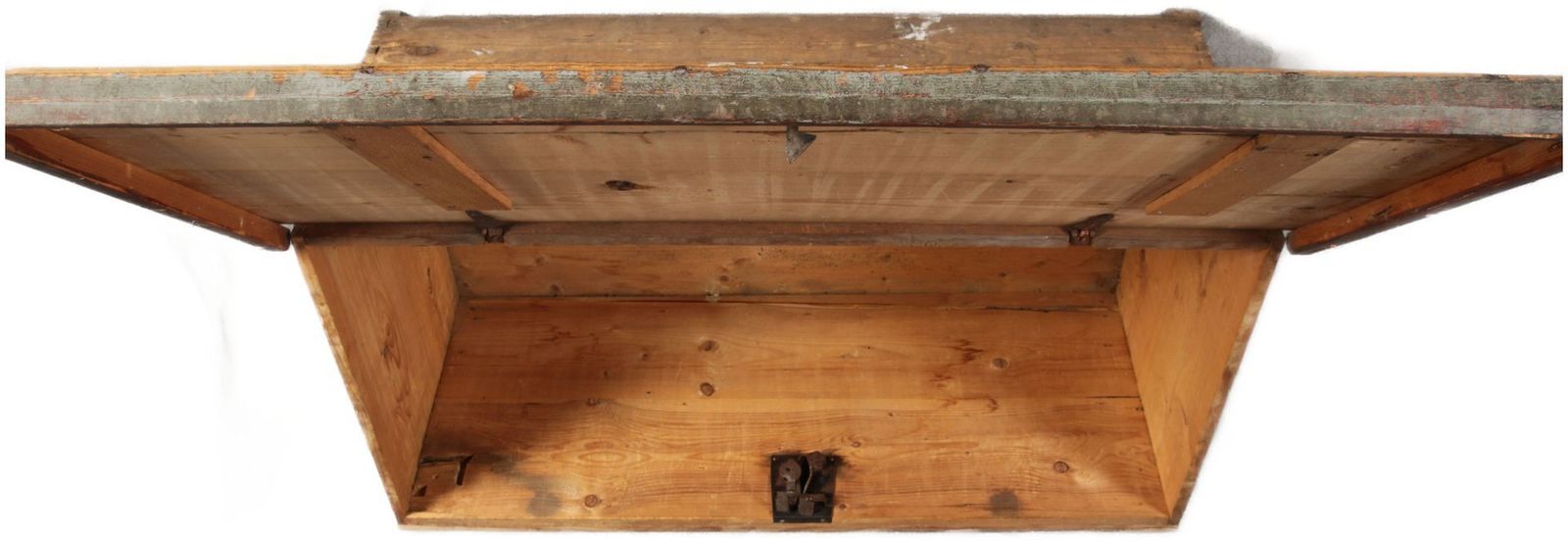 Small Antique Chamfered Chest In Softwood, 1897 photo furniture